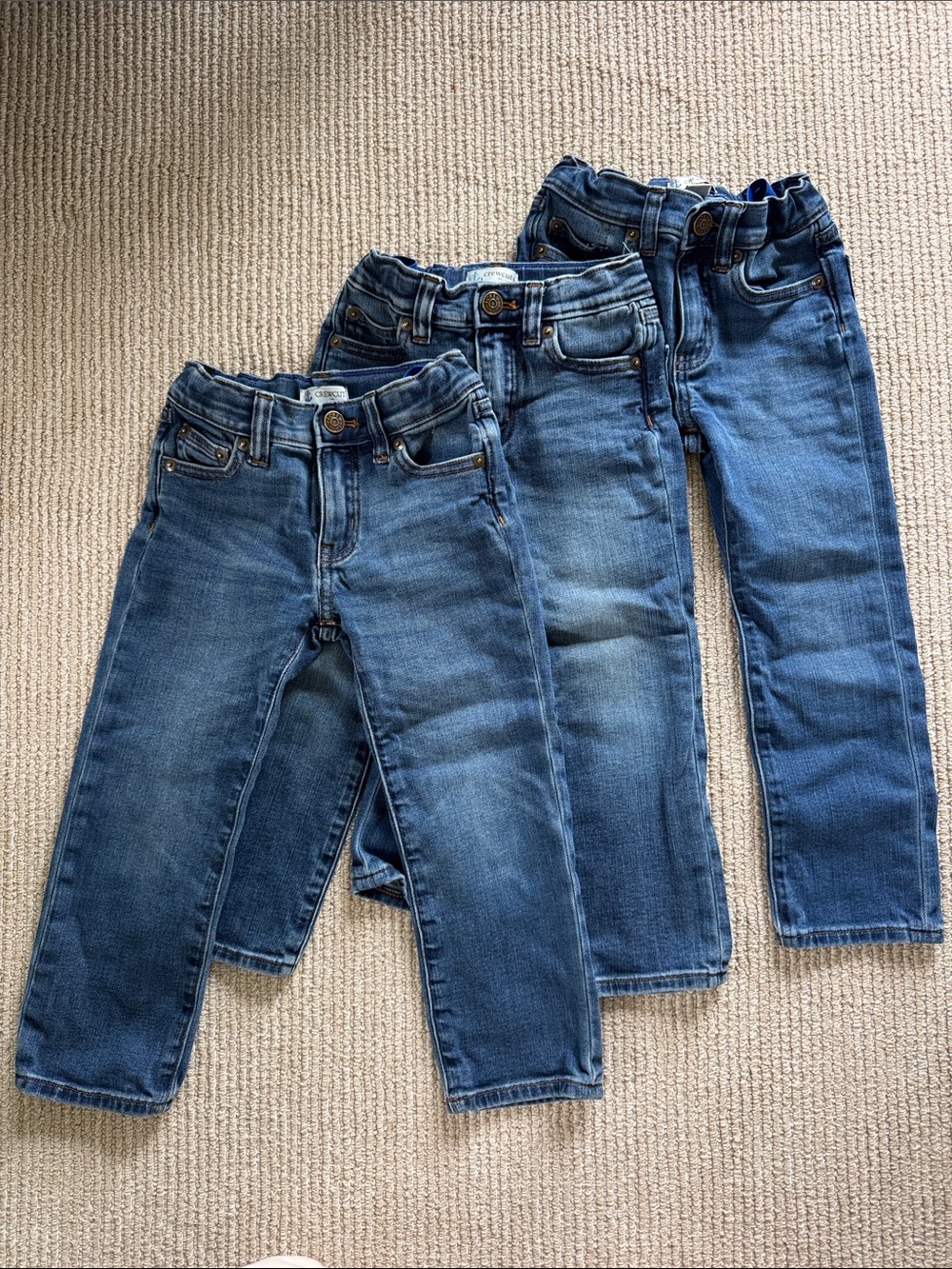 J. Crew Boys Blue Denim Jeans Trio - Classic Straight Fit